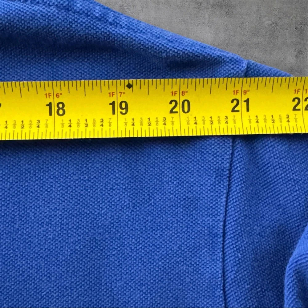 Polo Ralph Lauren Polo Shirt XXL Blue Orange Pony Logo Pique Knit Preppy